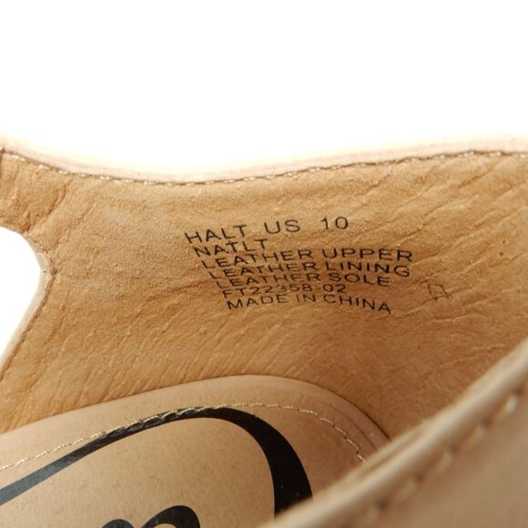 CANDIE'S Halt Platform Pumps Block Heel Size 10 Natural All Leather NEW $160 - Picture 13 of 15